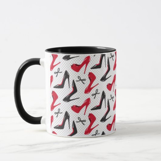 Mug Motif de Black High Heels Black Bows Design (Gauche)