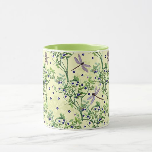 Mug Motif de bleuets avec libellules (Centre)