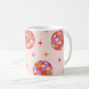 Mug Motif de boules disco colorées rétro groovy