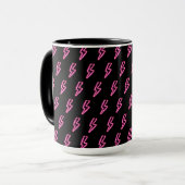 Mug Motif de boulon à éclair de néon rose (Devant gauche)