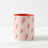 Mug Motif de boulon de foudre rose (Centre)