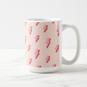 Mug Motif de boulon de foudre rose