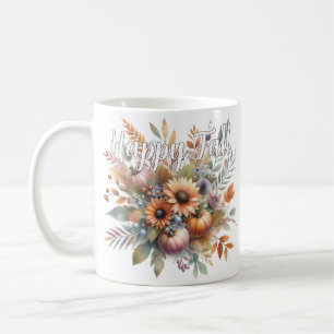 Mug Motif de bouquet de fleurs de citrouille élégant e