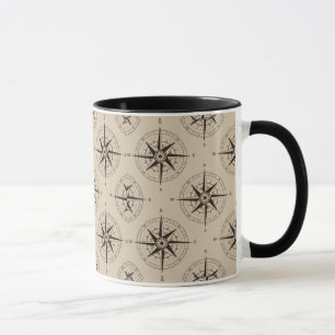 Mug Motif de boussole de navigation