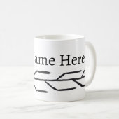 Mug Motif de branche d'encre monochrome (Devant droit)