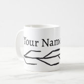 Mug Motif de branche d'encre monochrome (Devant gauche)