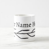 Mug Motif de branche d'encre monochrome (Centre)