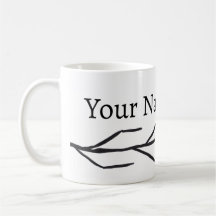 Mug Motif de branche d'encre monochrome