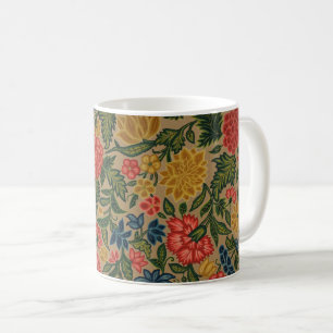 Mug Motif de broderie florale au crewel vintage