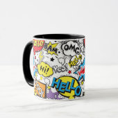 Mug Motif de bulle de dialogue d'art pop de bande dess (Devant gauche)
