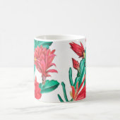 Mug Motif de cactus à fleurs rouges vertes (Centre)