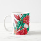Mug Motif de cactus à fleurs rouges vertes (Gauche)