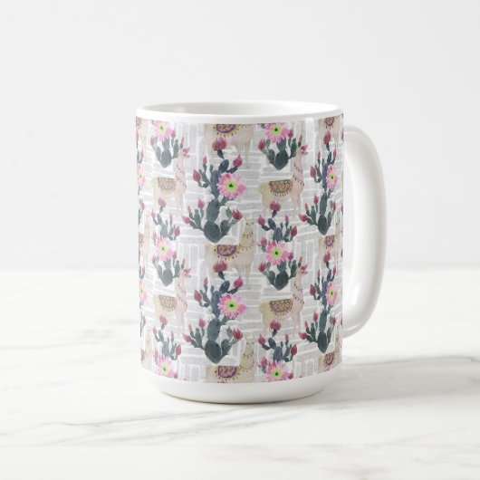 Mug Motif de cactus d'aquarelle (Devant droit)