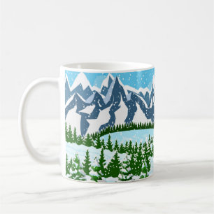 Mug motif de cactus fleur sauvage dans un style aquare