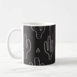 Mug Motif de cactus noir à main