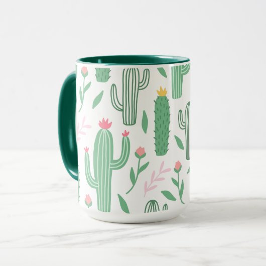 Mug Motif de cactus succulent et coloré (Devant gauche)