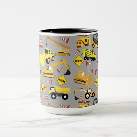 Mug Motif de camions de construction (Centre)