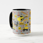Mug Motif de camions de construction (Devant gauche)
