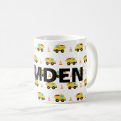 Mug Motif de camions de construction personnalisés (Devant droit)