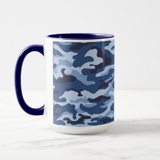 Mug Motif de camouflage bleu foncé (Gauche)