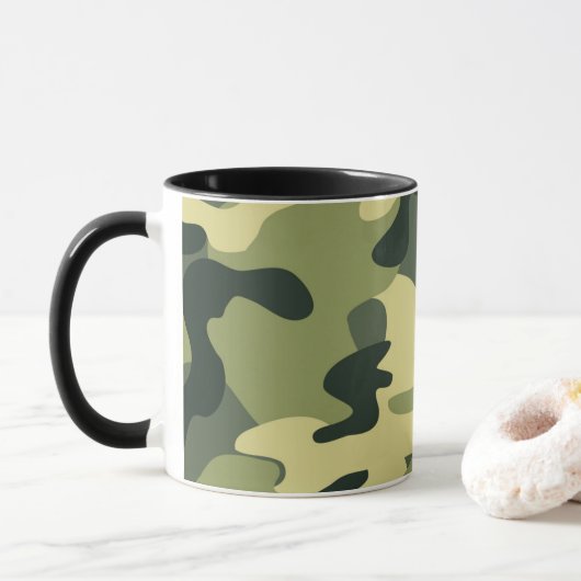 Mug Motif de camouflage Camo Armée verte (Avec donut)