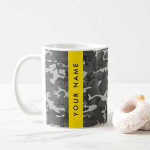 Mug Motif de camouflage gris, Votre nom, Personnaliser