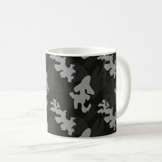 Mug Motif de camouflage noir (Devant droit)