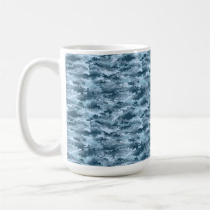 Mug Motif de camouflage pixelisé militaire bleu