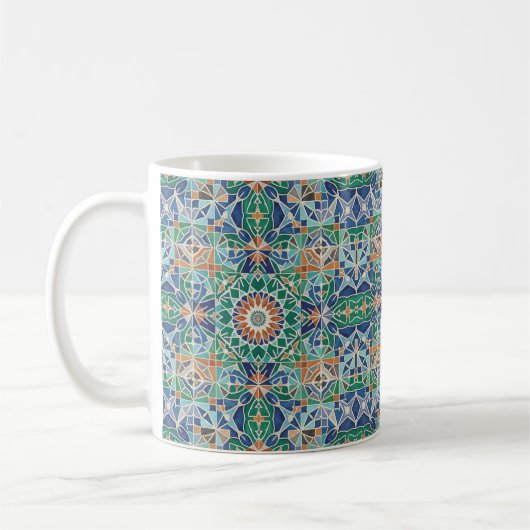 Mug Motif de carreaux de Zellige marocain vibrant (Gauche)