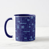 Mug Motif de carte de circuit bleu (Gauche)