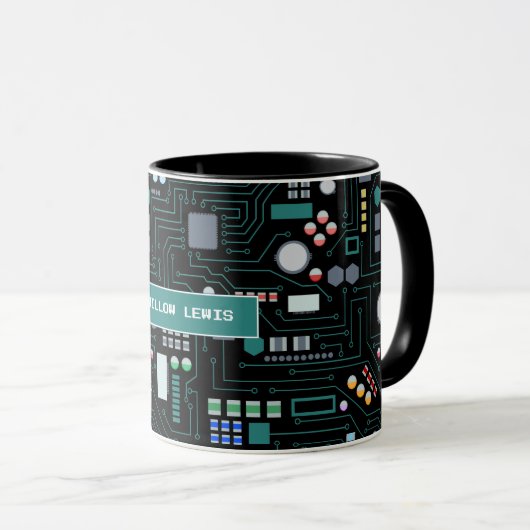 Mug Motif de carte de circuit informatique (Devant droit)