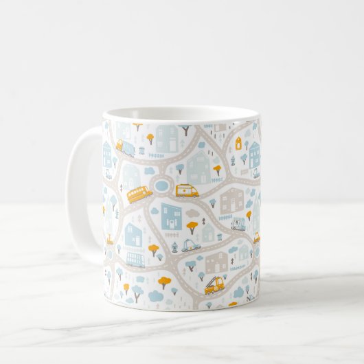 Mug Motif de carte de quartier de Cute Pastel (Devant gauche)