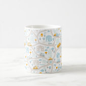 Mug Motif de carte de quartier de Cute Pastel (Centre)