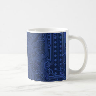 Mug Motif de carte mère Geek bleu