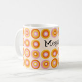 Mug Motif de cercles orange du milieu du siècle (Devant gauche)
