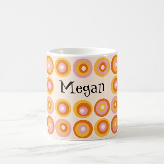 Mug Motif de cercles orange du milieu du siècle (Centre)