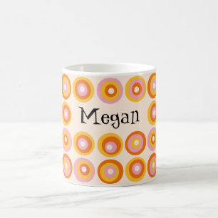 Mug Motif de cercles orange personnalisé du milieu du