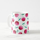 Mug Motif de cerise aquarelle (Devant gauche)