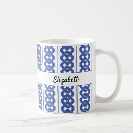 Mug Motif de chaîne asiatique traditionnel avec nom (Droite)