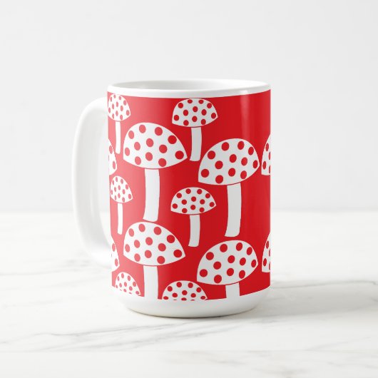 Mug Motif de champignons blancs mignons (Devant gauche)