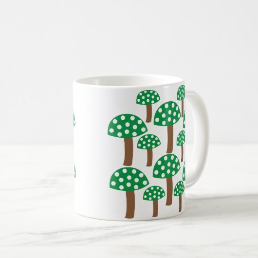 Mug Motif de champignons verts (Devant droit)