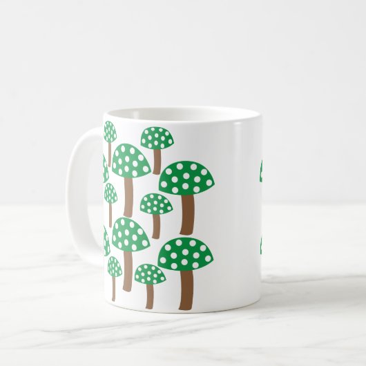 Mug Motif de champignons verts (Devant gauche)