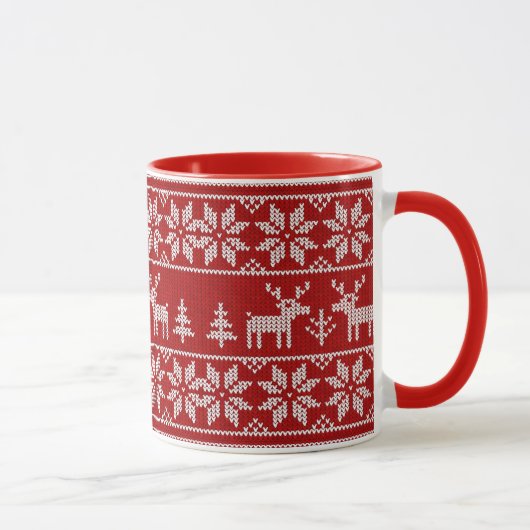 Mug Motif de chandail de cerfs communs (Droite)