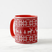 Mug Motif de chandail de cerfs communs (Devant gauche)