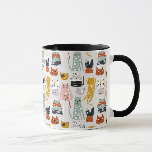Mug Motif de chat à main mignon Doodle (Droite)