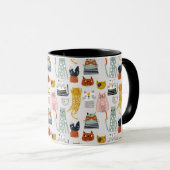 Mug Motif de chat à main mignon Doodle (Devant droit)