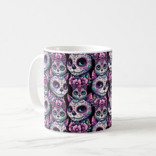 Mug Motif de chat crâne sucre (Devant gauche)