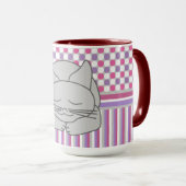 Mug Motif de chat gris dormant (Devant droit)