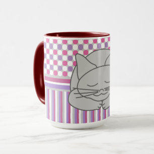 Mug Motif de chat gris dormant