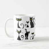 Mug Motif de chat noir et blanc avec typographie (Gauche)